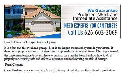 How to Clean the Garage Door and Opener in Rosemead